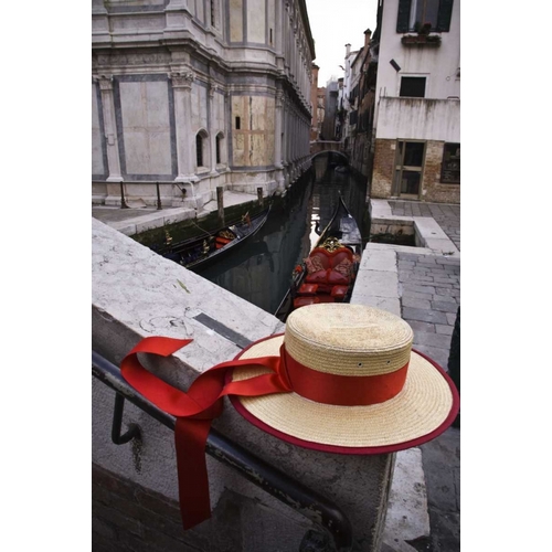 Italy, Venice Gondoliers hat and gondolas